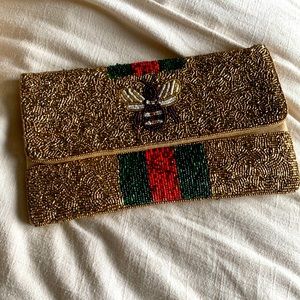 Sequined Bumble Bee Clutch